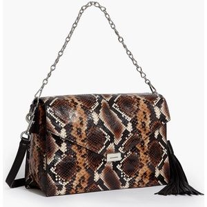 BNWT all saints miki brown leather bag